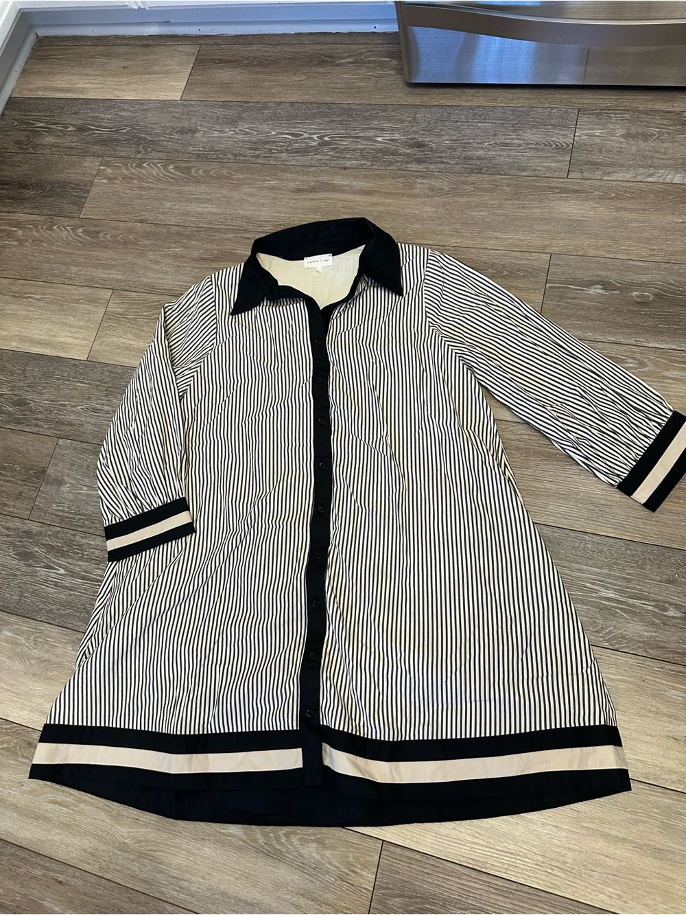 Entro Black and White Striped Dress